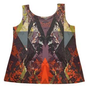 Women's Abstract Print Colorful Sleevless Top - Size 18/20